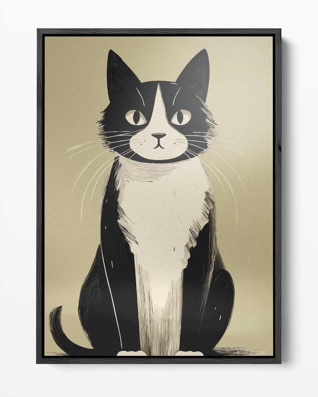 Tijdloze Tuxedo Katkunst – portret kunstwerk als wanddecoratie