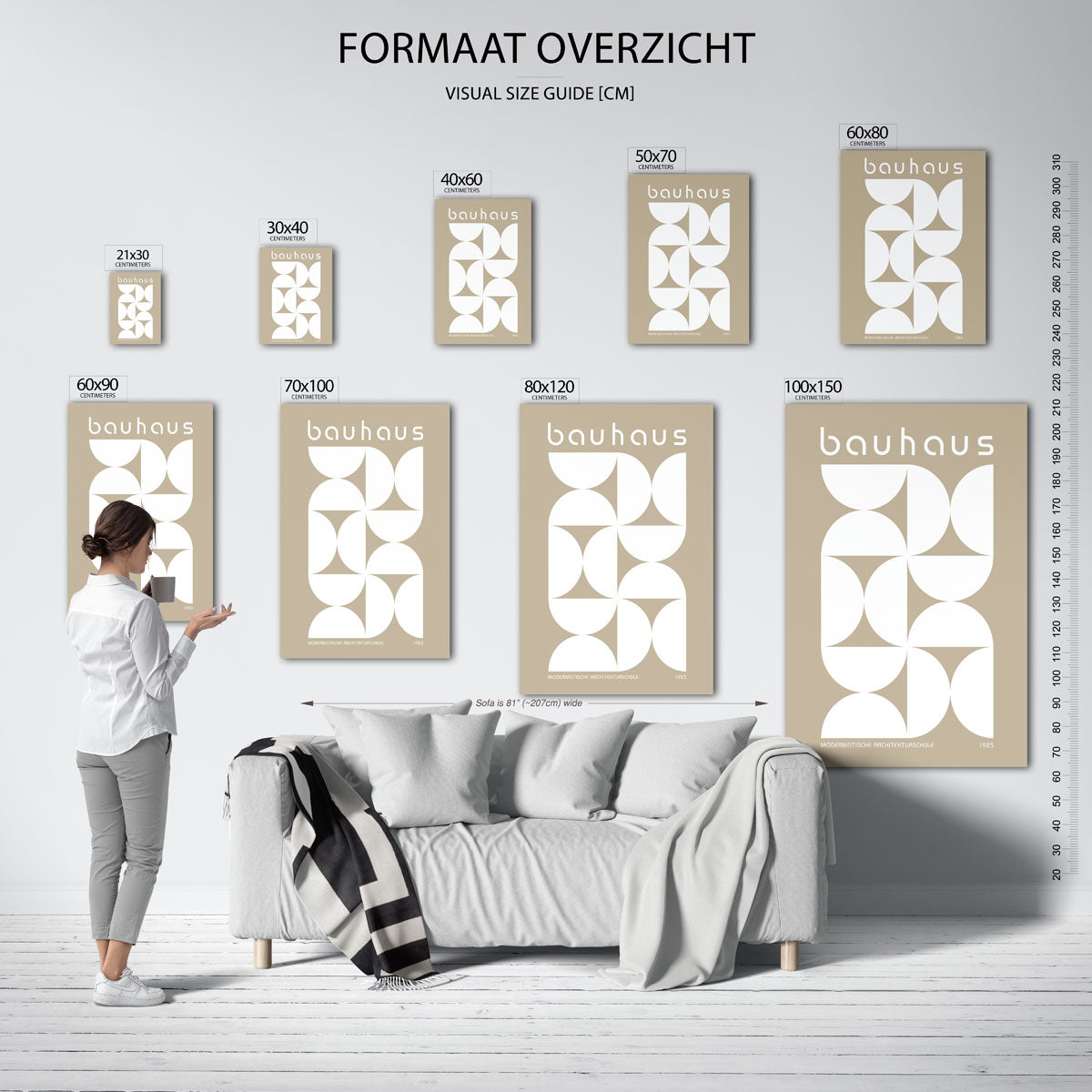 Vormritme en balans – geometrische poster in Bauhaus-stijl van WallArtistic