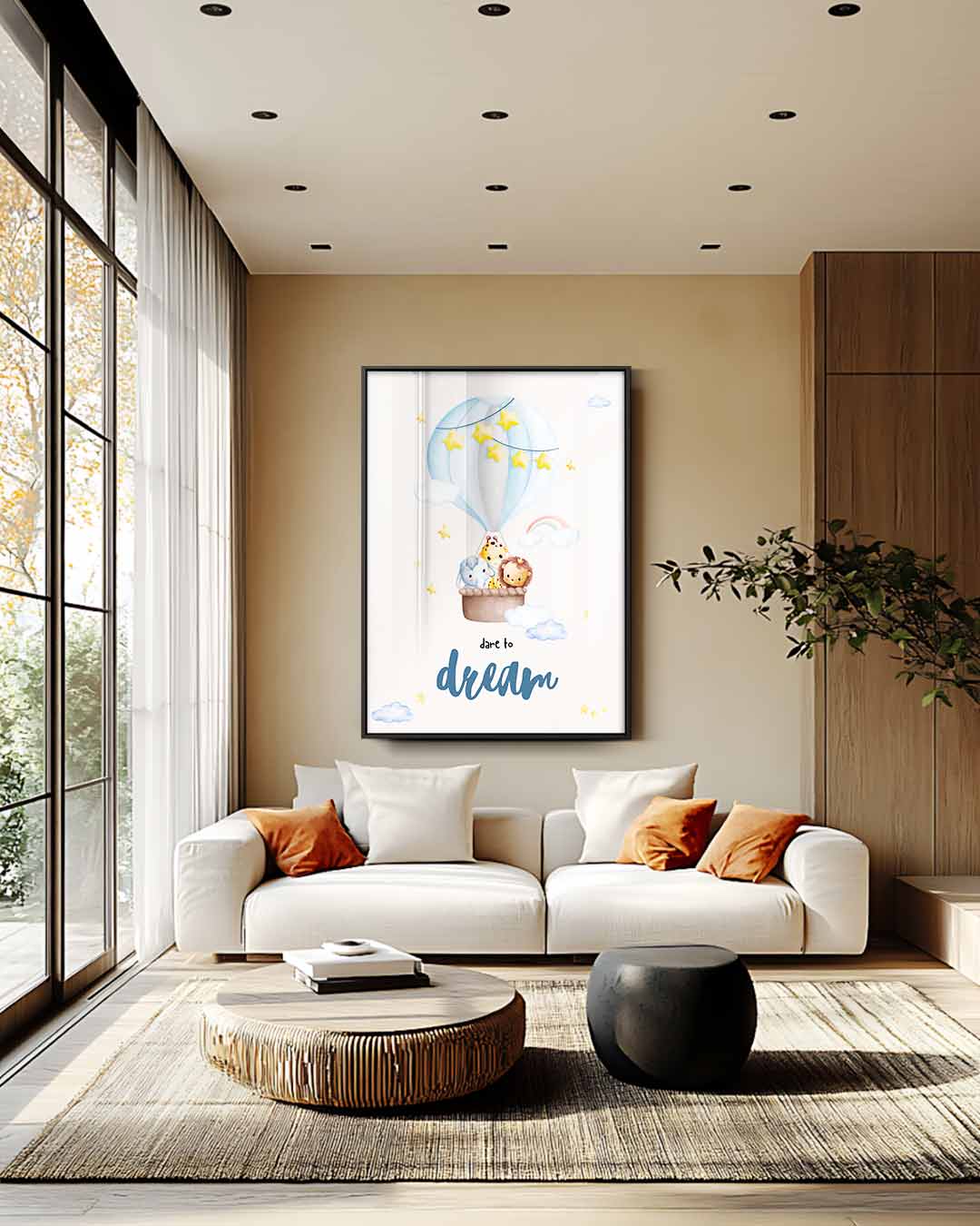 Droombootje Vol Vriendjes – canvas wanddecoratie in portret formaat
