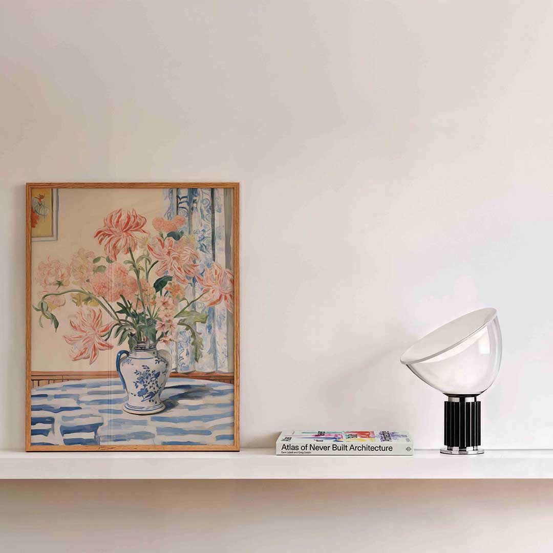 Bloemen in vaas – bloemen wandkunst als portret poster