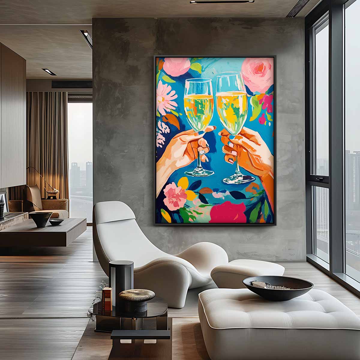 Feestelijke Toast – plexiglas kunstwerk als wanddecoratie