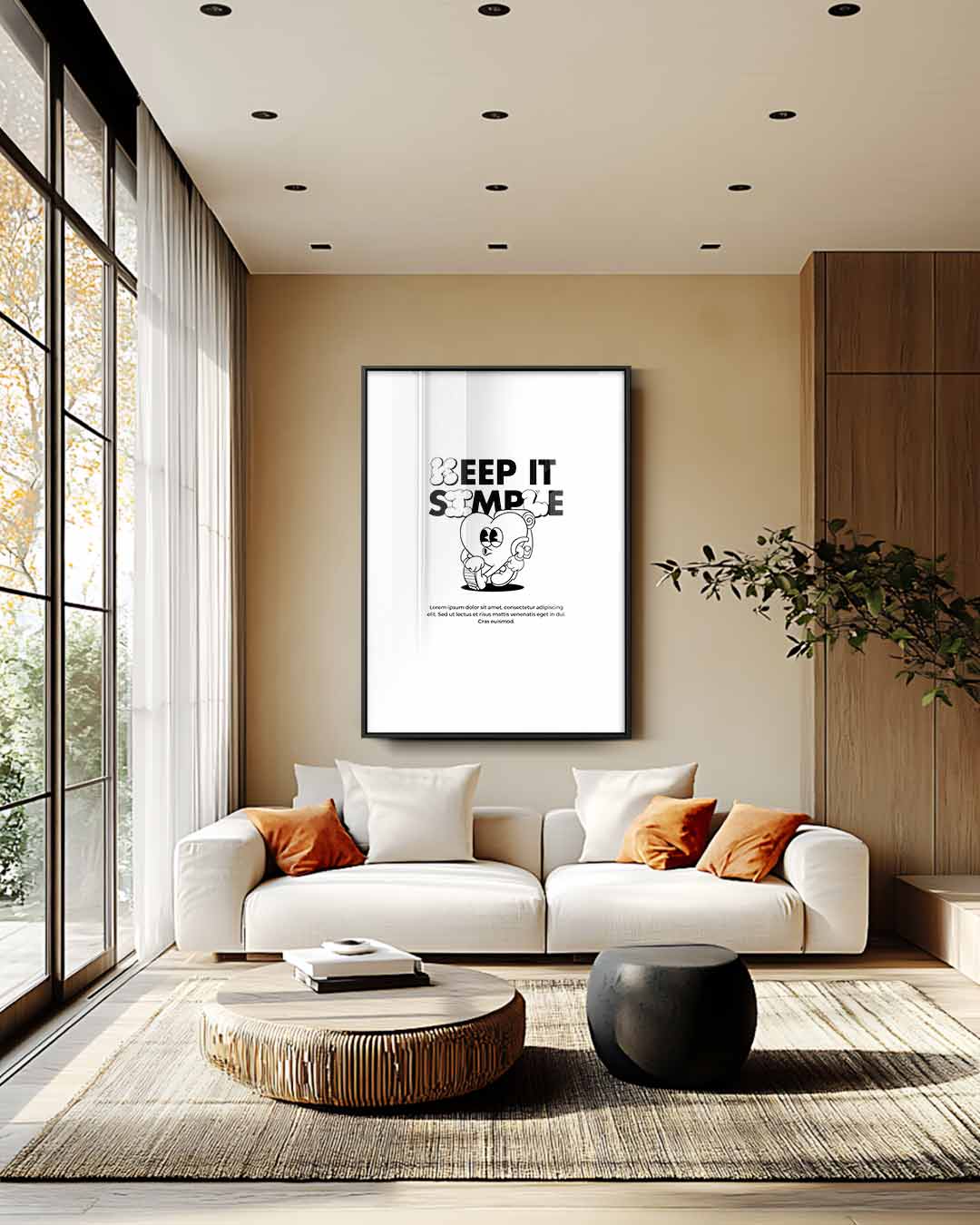 Keep It Simple Illustratie – plexiglas wanddecoratie in portret formaat