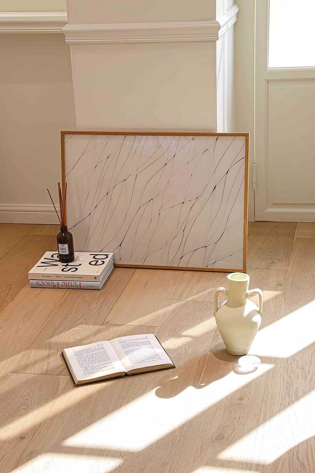 Lijnenpatroon – liggende kleurrijke abstracte wanddecoratie van WallArtistic
