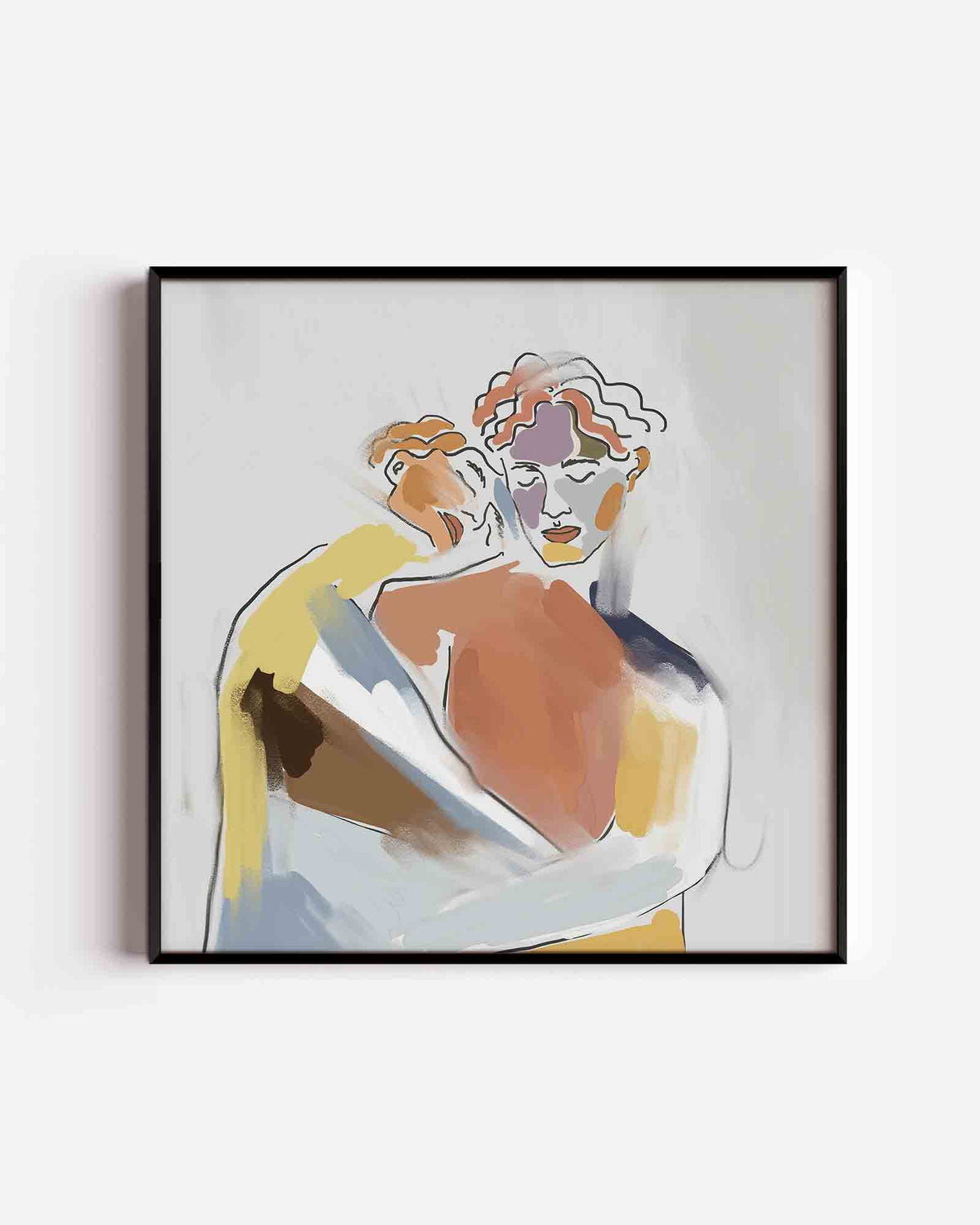 Abstracte figuren – kleurrijke illustratie poster als wanddecoratie