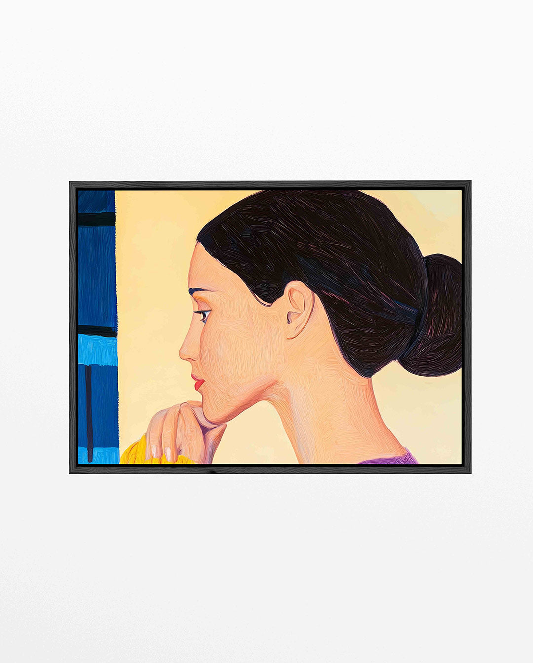 Vrouwelijk zijaanzicht – liggend portret kunstwerk