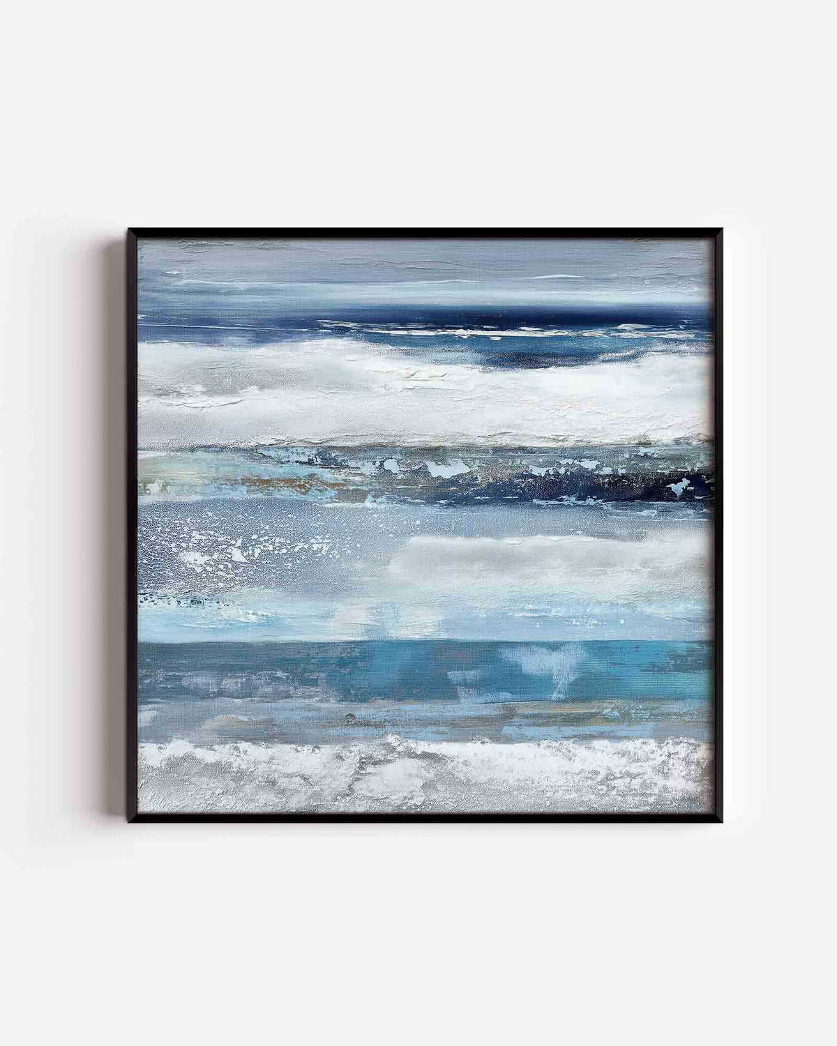 Abstracte blauwe strepen – abstracte vierkante poster als wanddecoratie