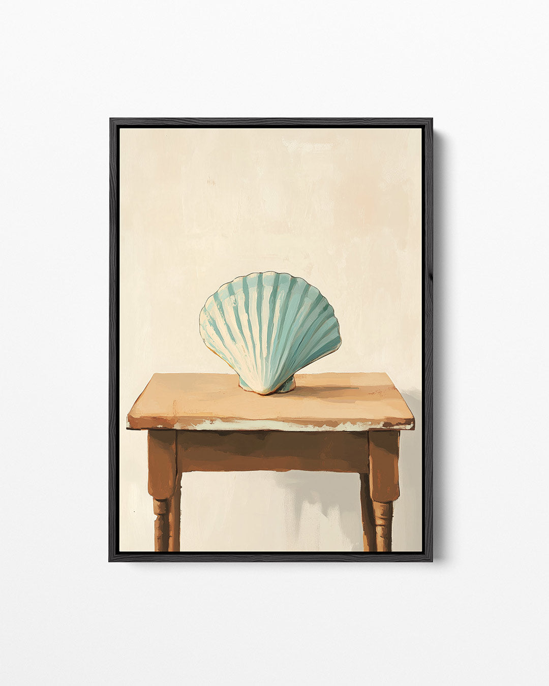 Schelp op tafel – staand wanddecoratie kunstwerk