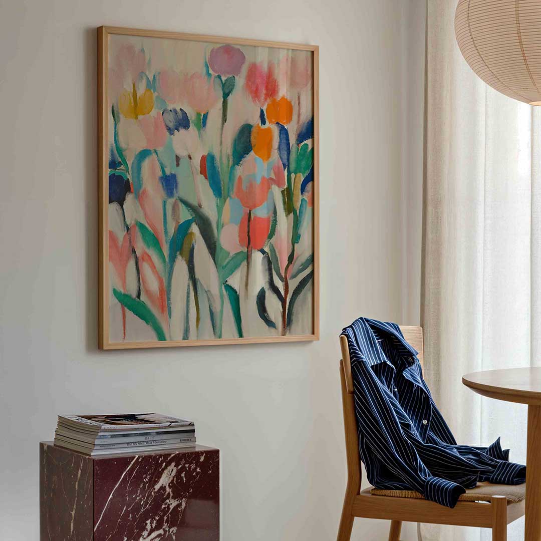 Bloemen in zachte tinten – bloemen poster in staand formaat