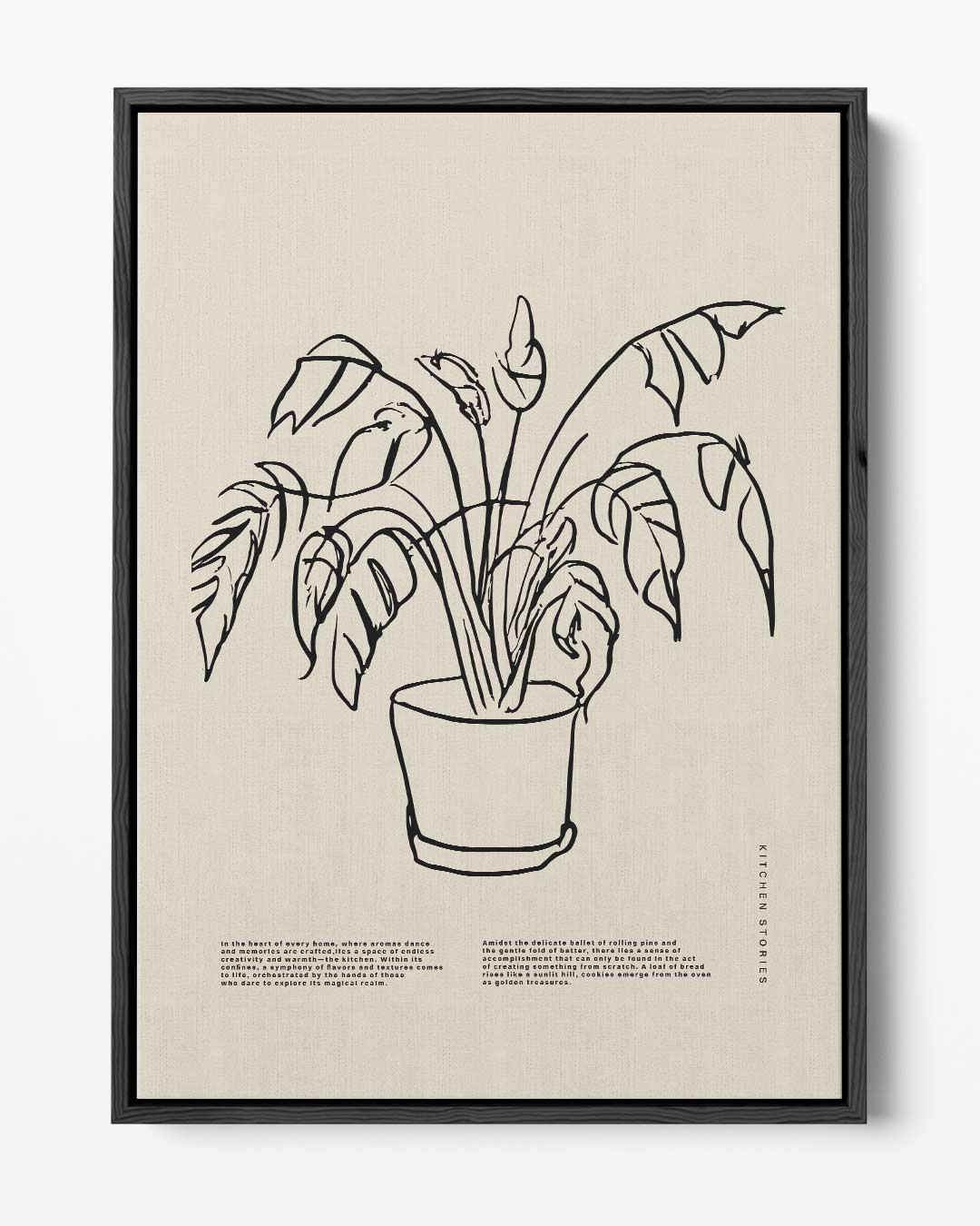 Schaduwplant in Minimalistische Lijntekening – portret kunstwerk als wanddecoratie