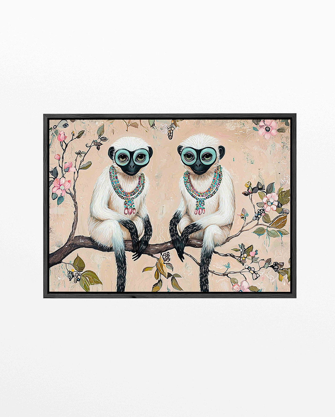 Speelse dierenportretten – liggend wanddecoratie kunstwerk