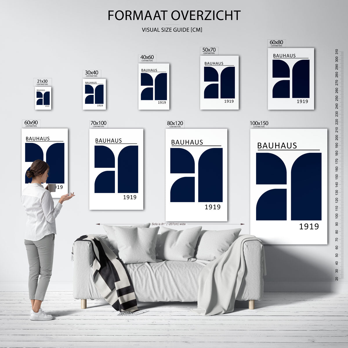 Vorm en balans – geometrische poster in Bauhaus-stijl van WallArtistic