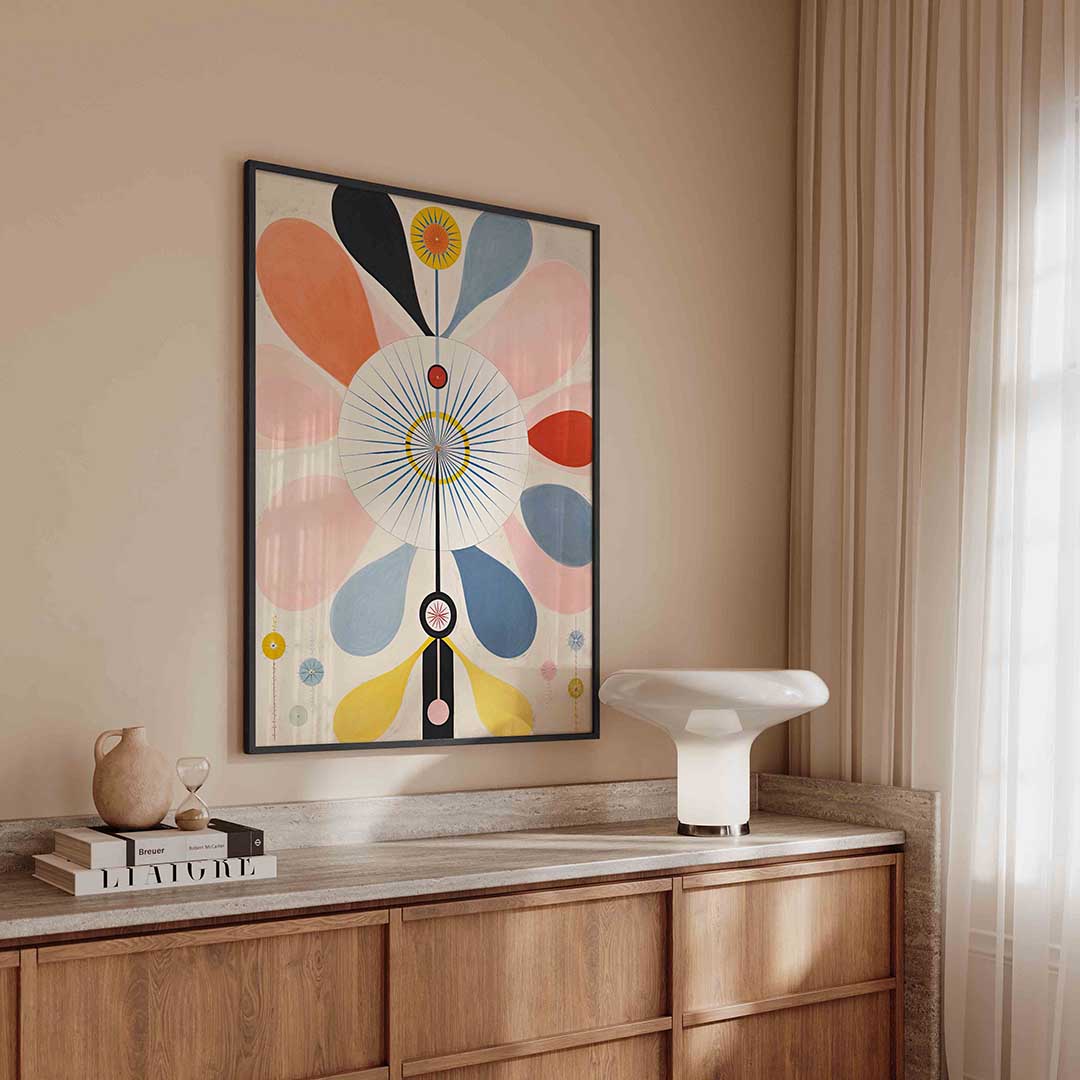 Abstracte vormen – surreal poster in staand formaat
