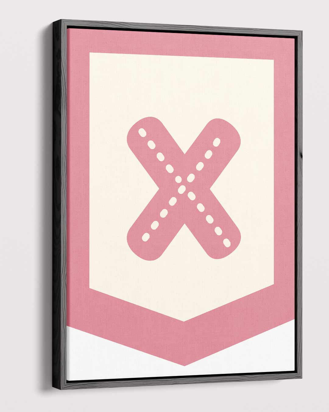 Pleisterkruis roze – plexiglas wanddecoratie in portret formaat