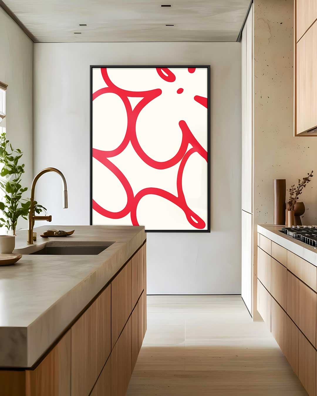 Dansende Lijnen – plexiglas wanddecoratie in portret formaat