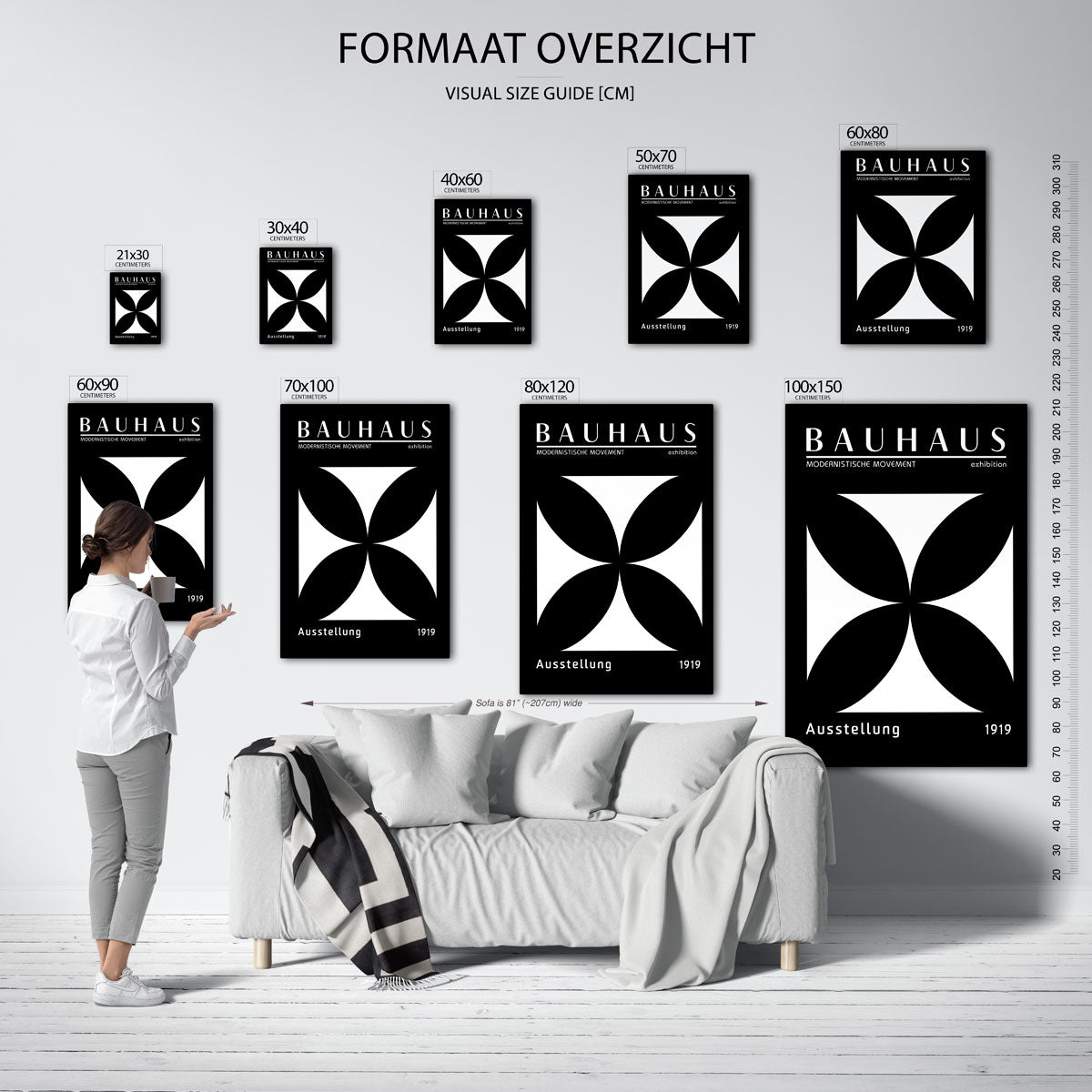 Vorm en balans – geometrische poster in Bauhaus-stijl van WallArtistic