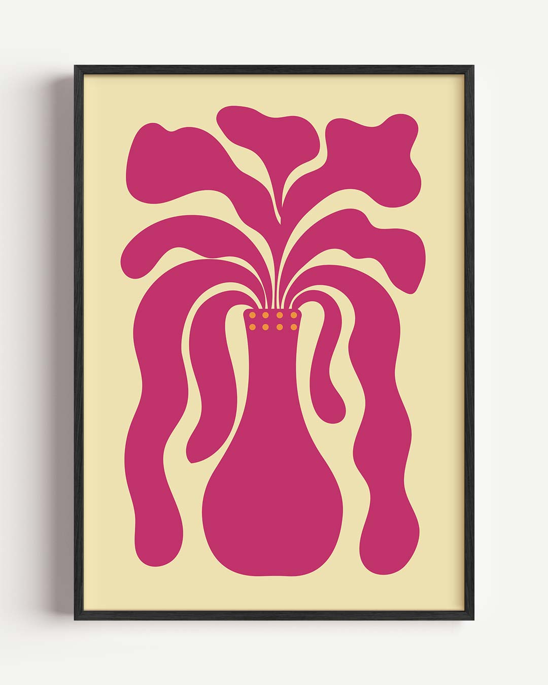 Speelse Vaasvorm Illustratie – bloemen portret poster als wanddecoratie
