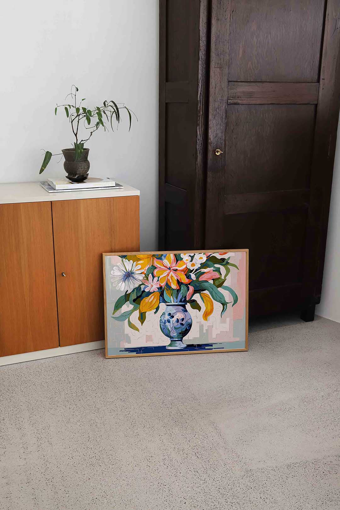 Bloemen in vaas – bloemen wandkunst als landscape poster