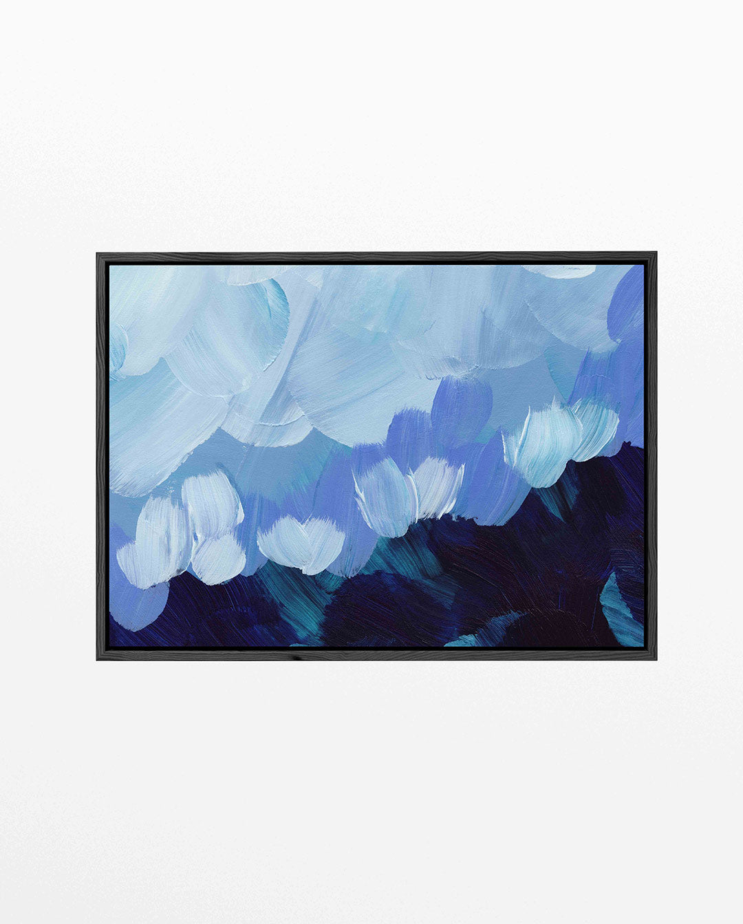 Dynamische blauwtinten – Blauw – liggend wanddecoratie kunstwerk