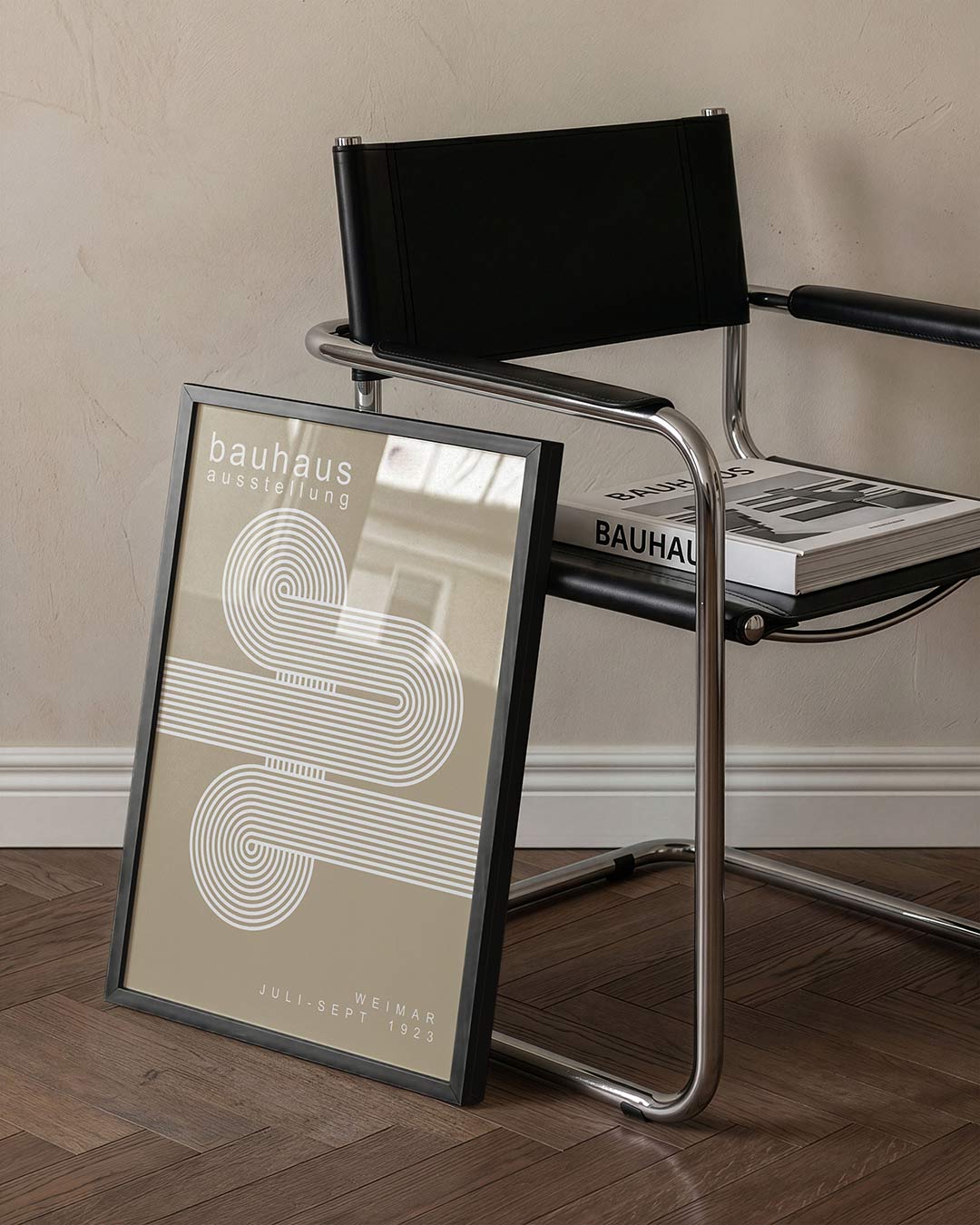 Lijnen en vormen – staande Bauhaus poster voor aan de muur