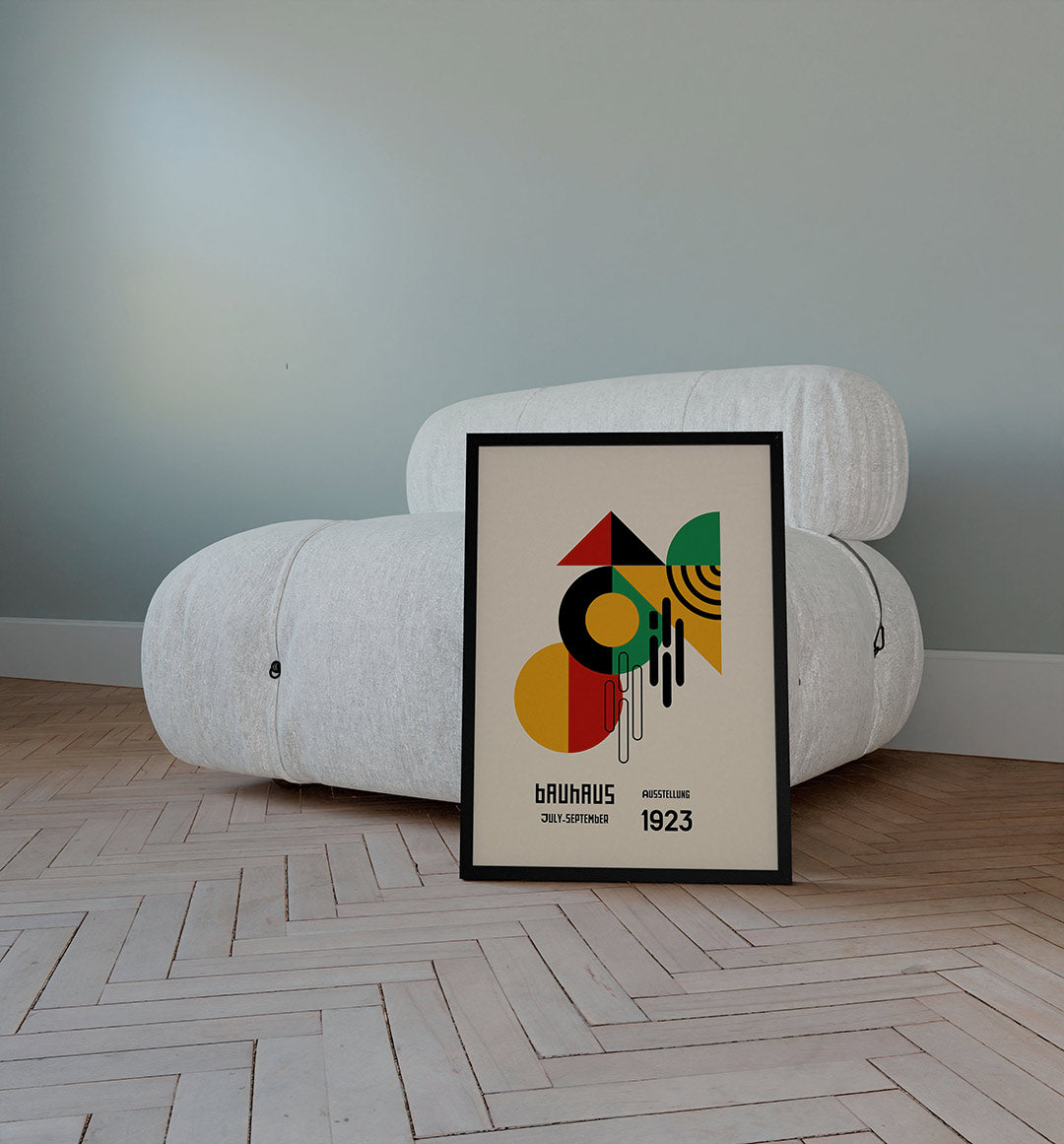 Vormen en vlakkenspel – staande Bauhaus poster voor aan de muur