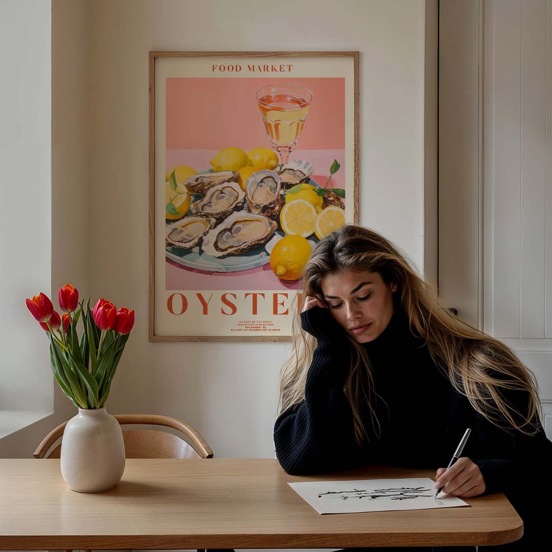Verrukkelijke Oesters – culinaire wandkunst als portret poster