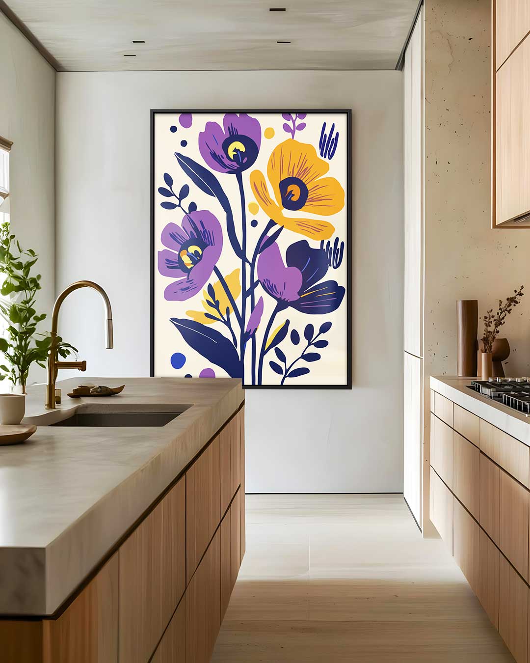 Bloemen Symphony – plexiglas wanddecoratie in portret formaat