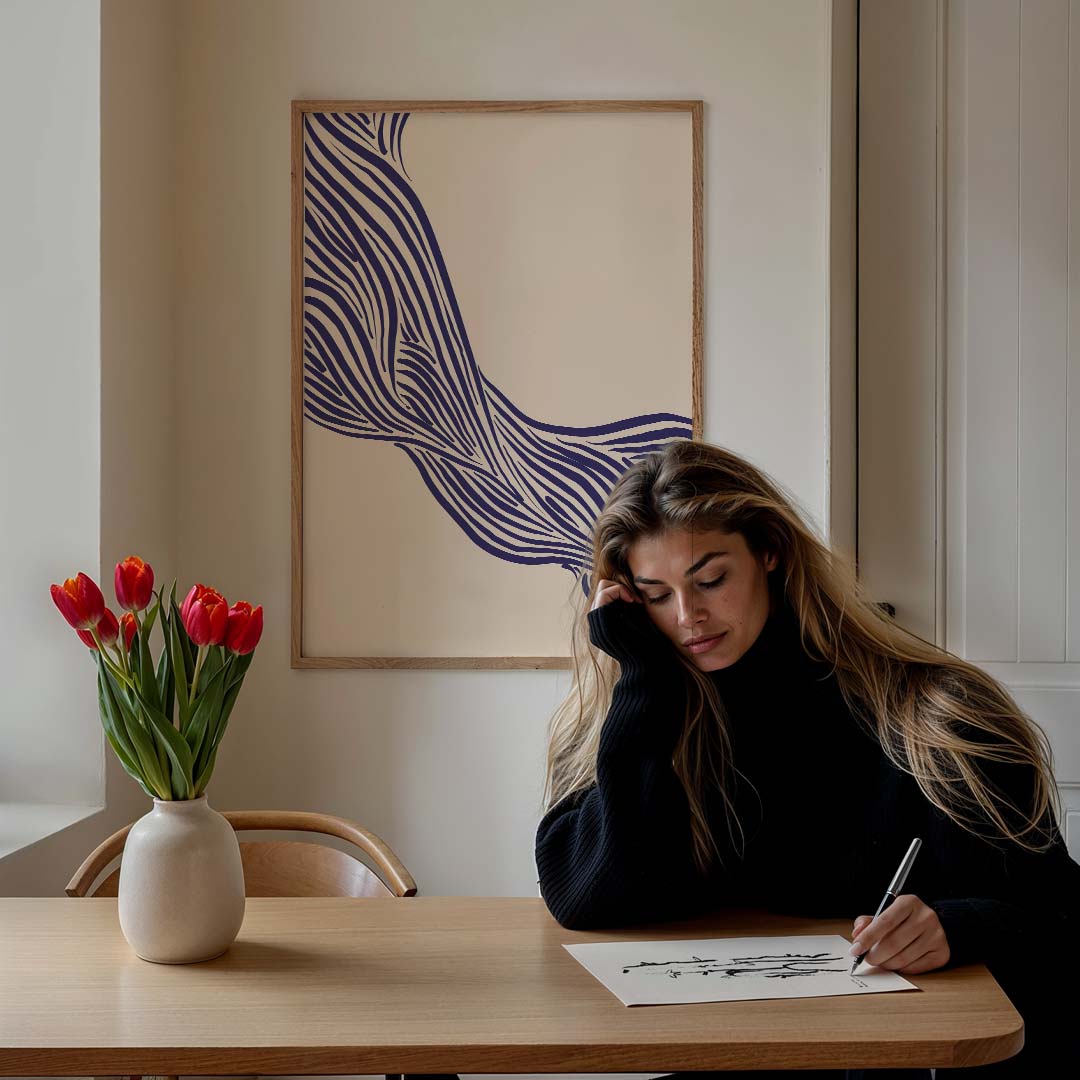 Moderne Organische Lijnen – staande muurposter met abstracte vormen