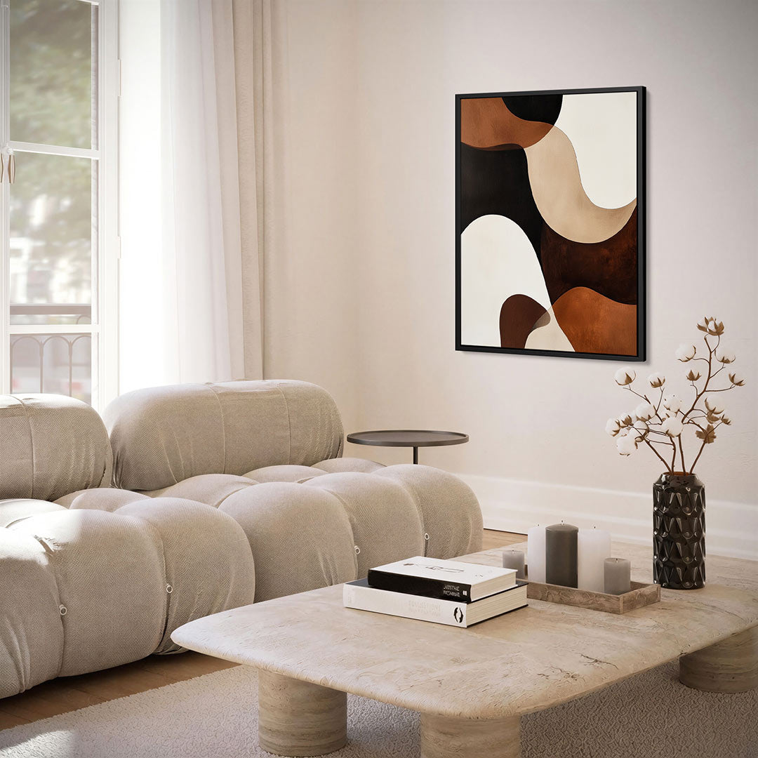 Organische vormen compositie – kunstwerk als stijlvolle wanddecoratie