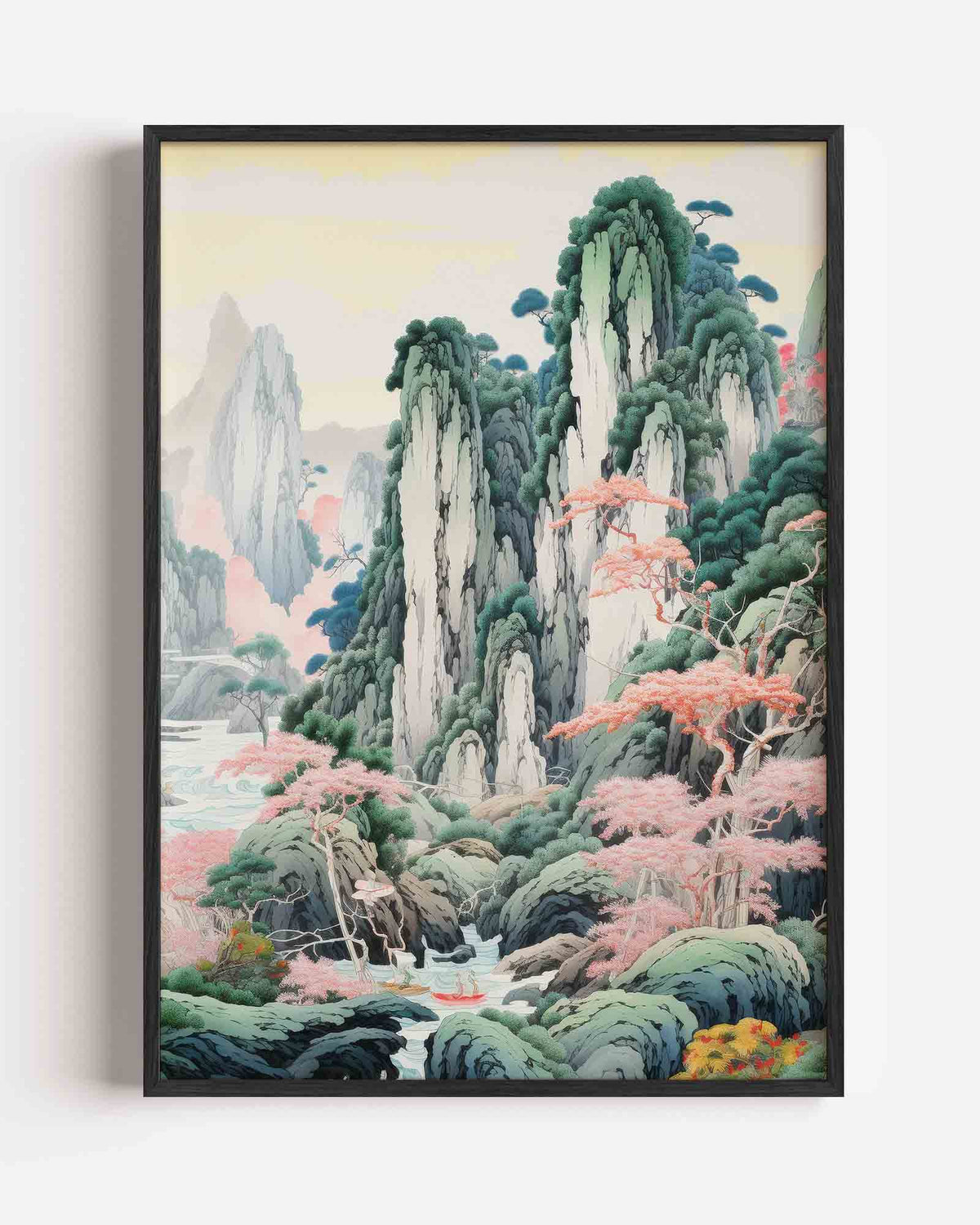 Bergen en bomen – Kunst & Design poster als staande wanddecoratie