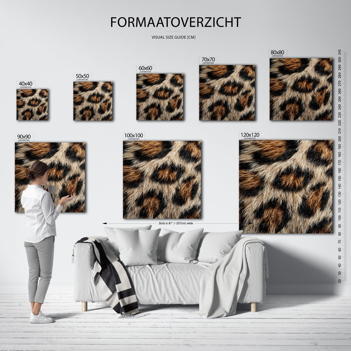 Luipaardvacht patroon – vierkante muurposter met jungle thema