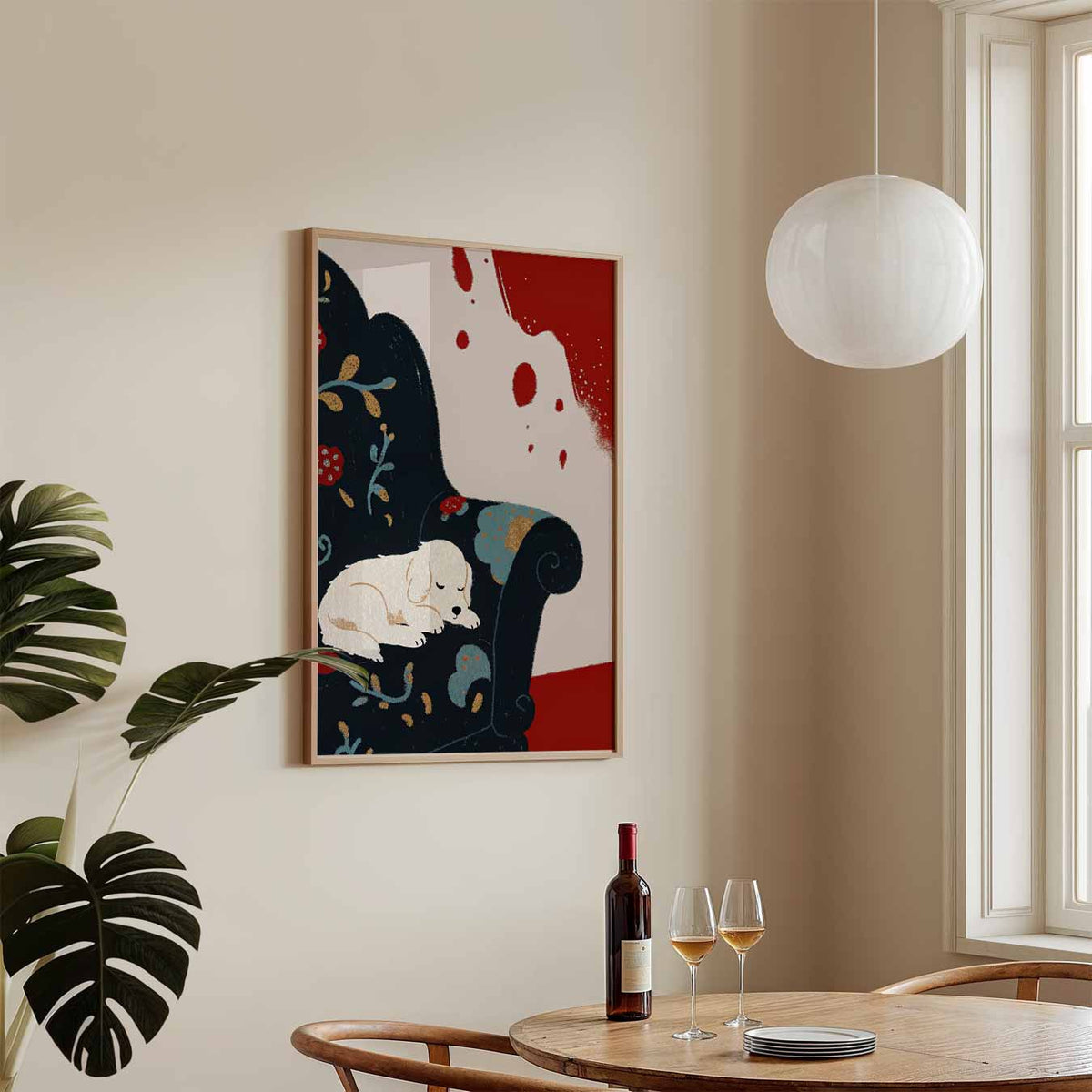 Schattige Slaapplek – zomerse wandkunst als portret poster