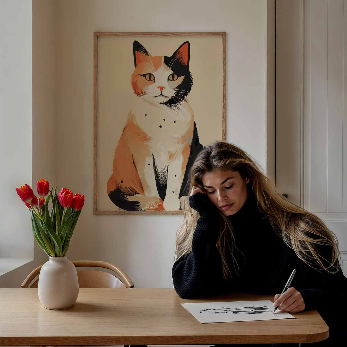 Stijlvolle Kattenposter – staande muurposter voor de kinderkamer