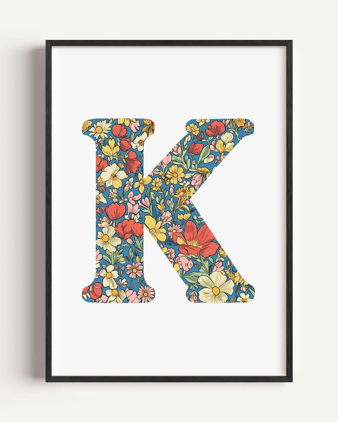 Bloemrijke Alfabet – kids portret poster als wanddecoratie