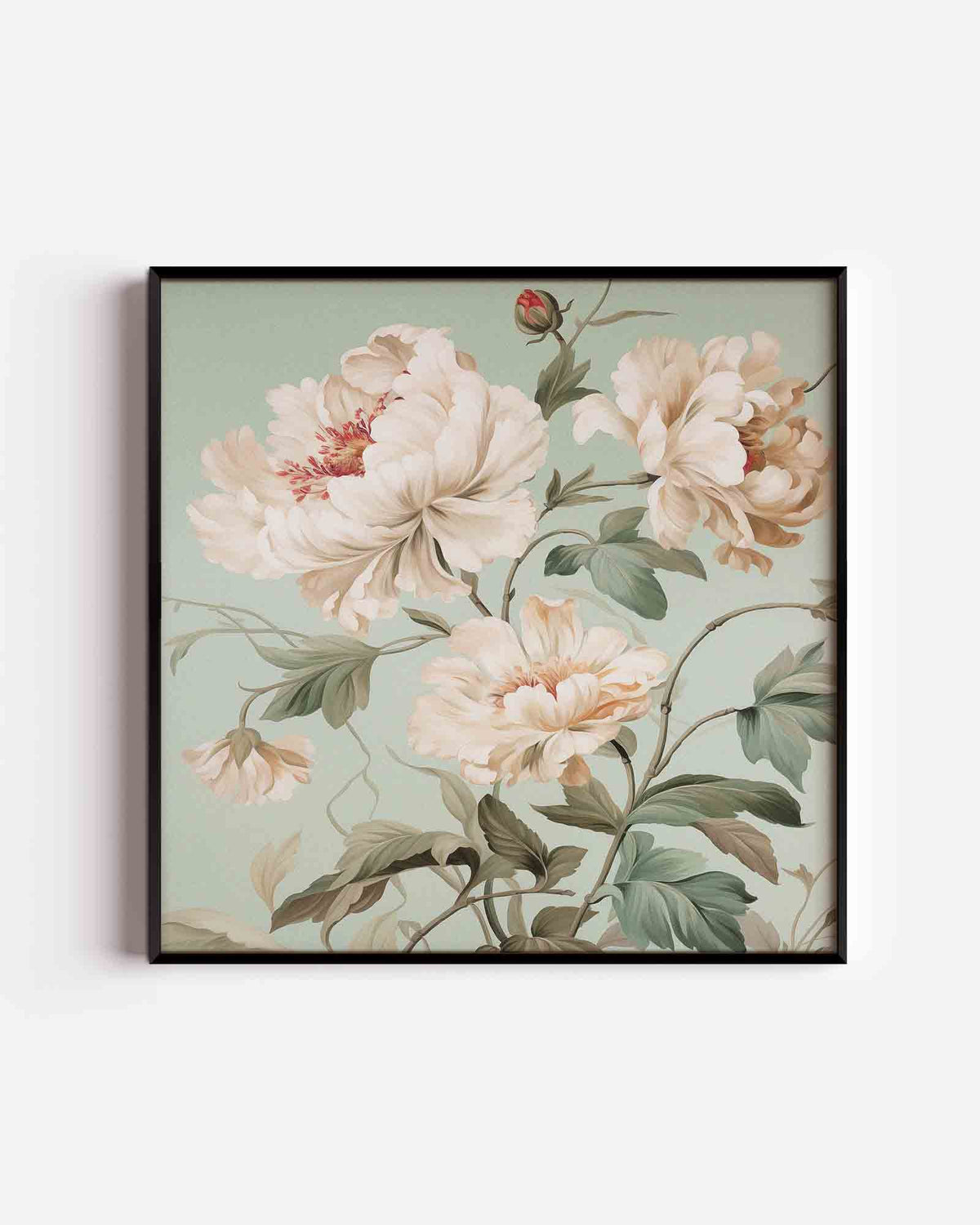 Bloemen en bladeren – bloemen vierkante poster als wanddecoratie