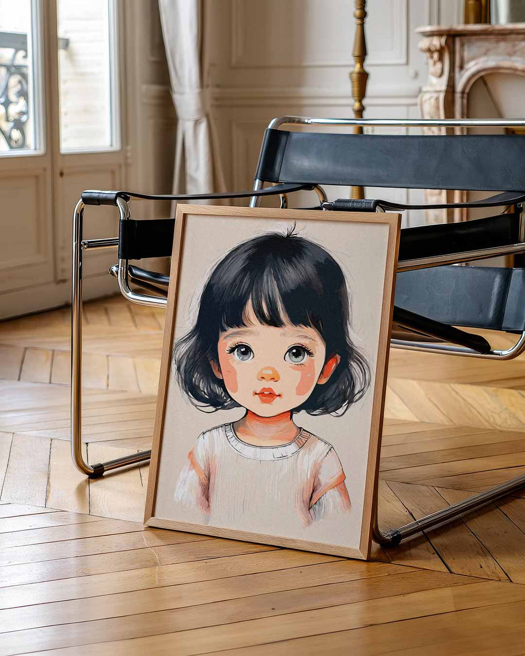Schattige Kinderportret – urban poster in staand formaat