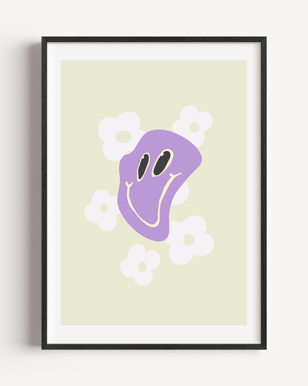 Vrolijke Paarse Glimlach – moderne portret poster als wanddecoratie
