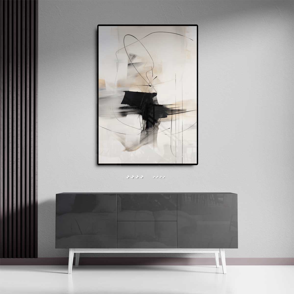 Abstracte Lijnendans – staand kunstwerk voor modern interieur