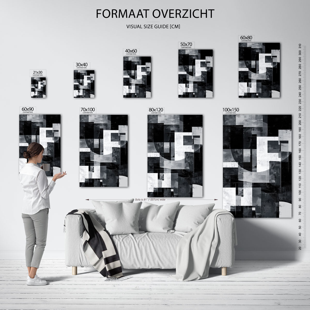 Abstracte vormen – staande muurposter met abstracte vormen