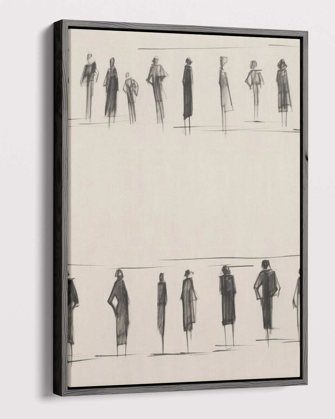 Elegante Schaduwfiguren – canvas wanddecoratie in portret formaat