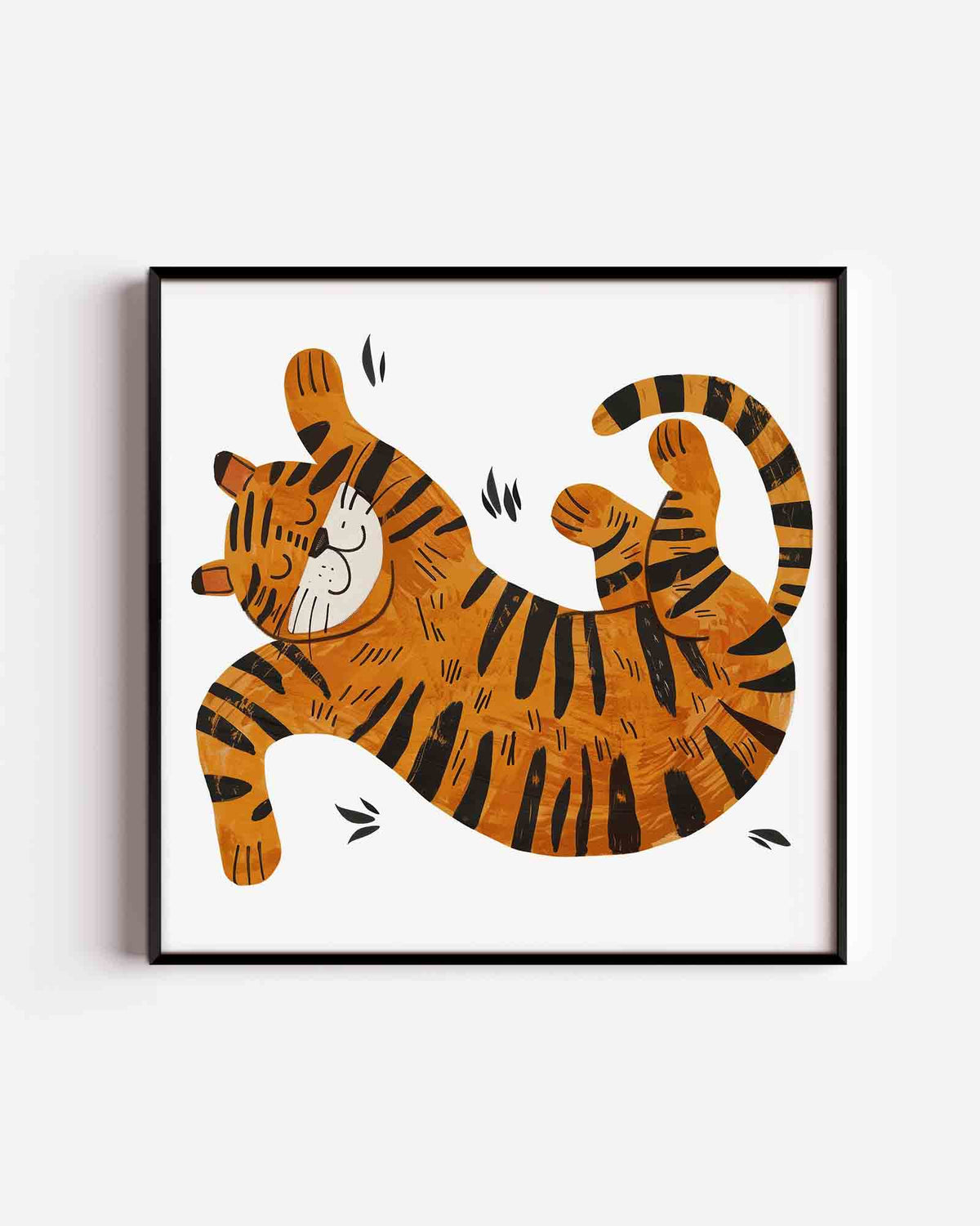 Speelse tijger – vierkante kinderposter als wanddecoratie