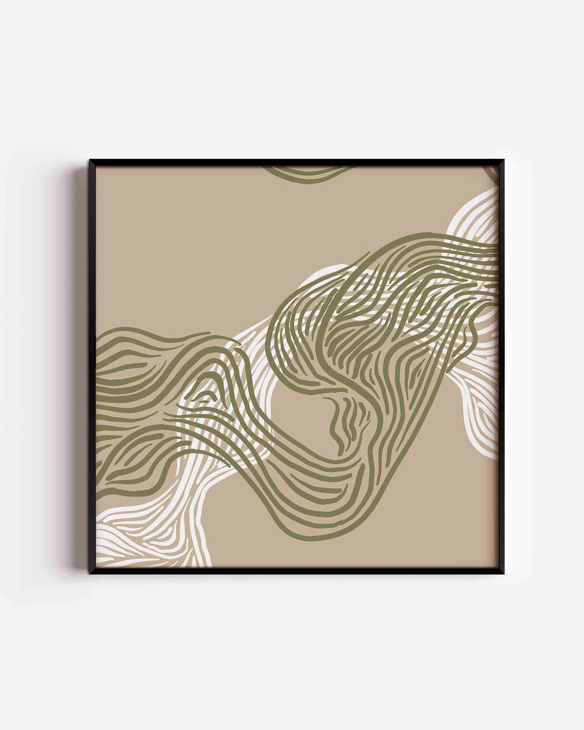 Golvende lijnen – abstracte vierkante poster als wanddecoratie