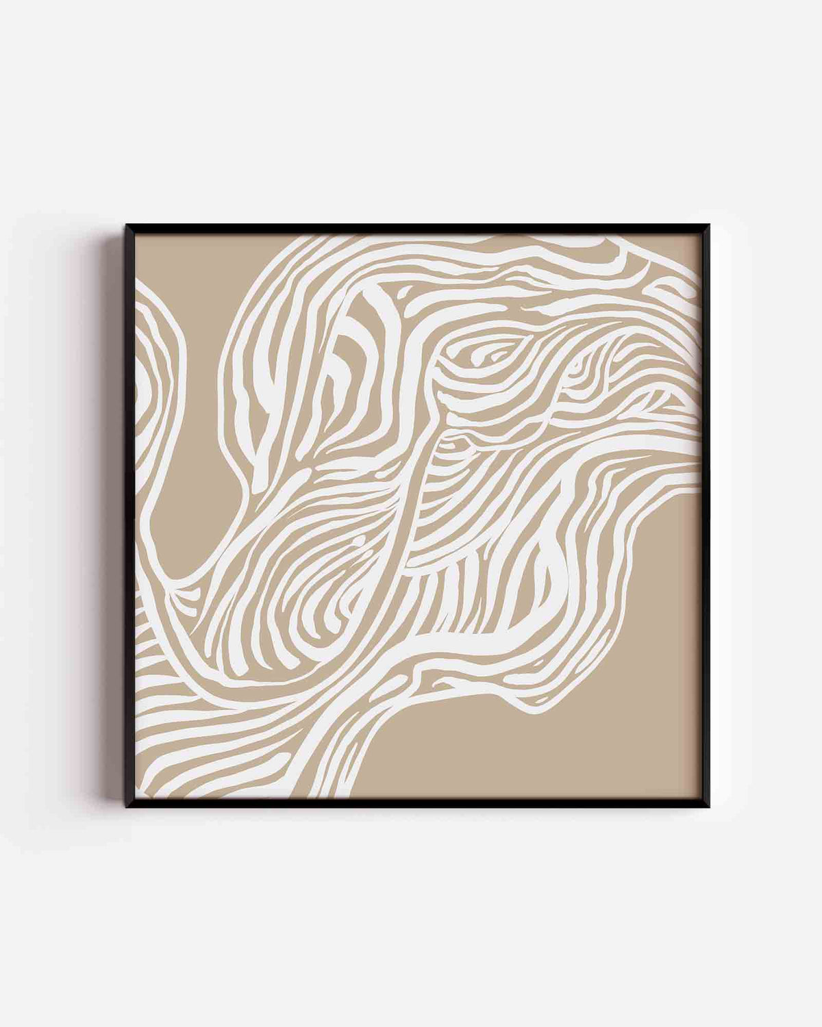 Organische lijnen – abstracte vierkante poster als wanddecoratie