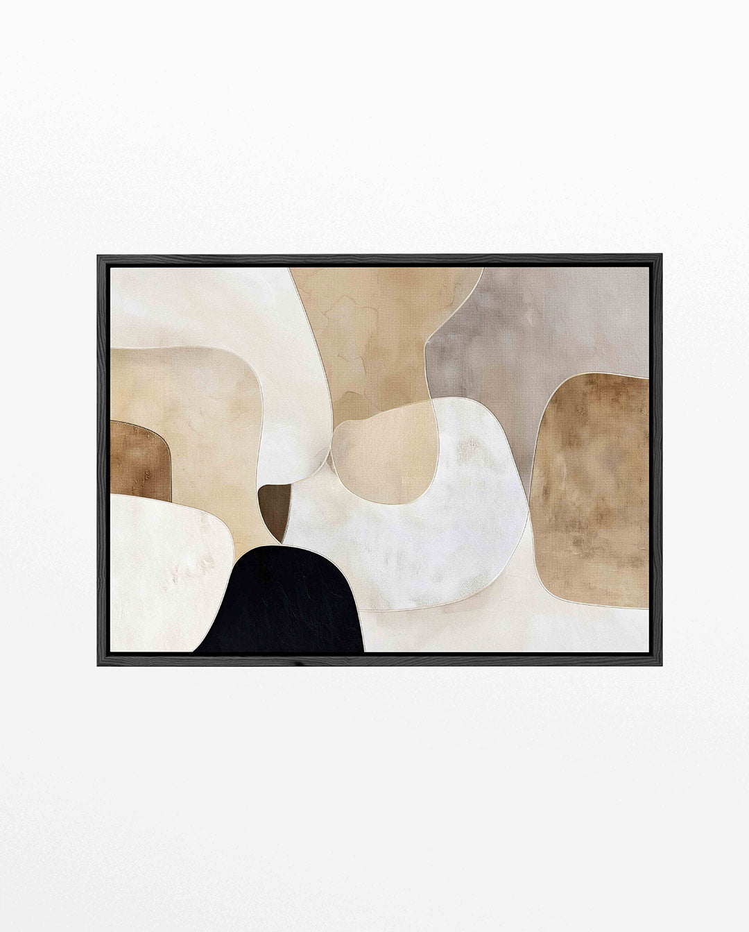 Organische vormen compositie – Zwart – liggend abstract kunstwerk