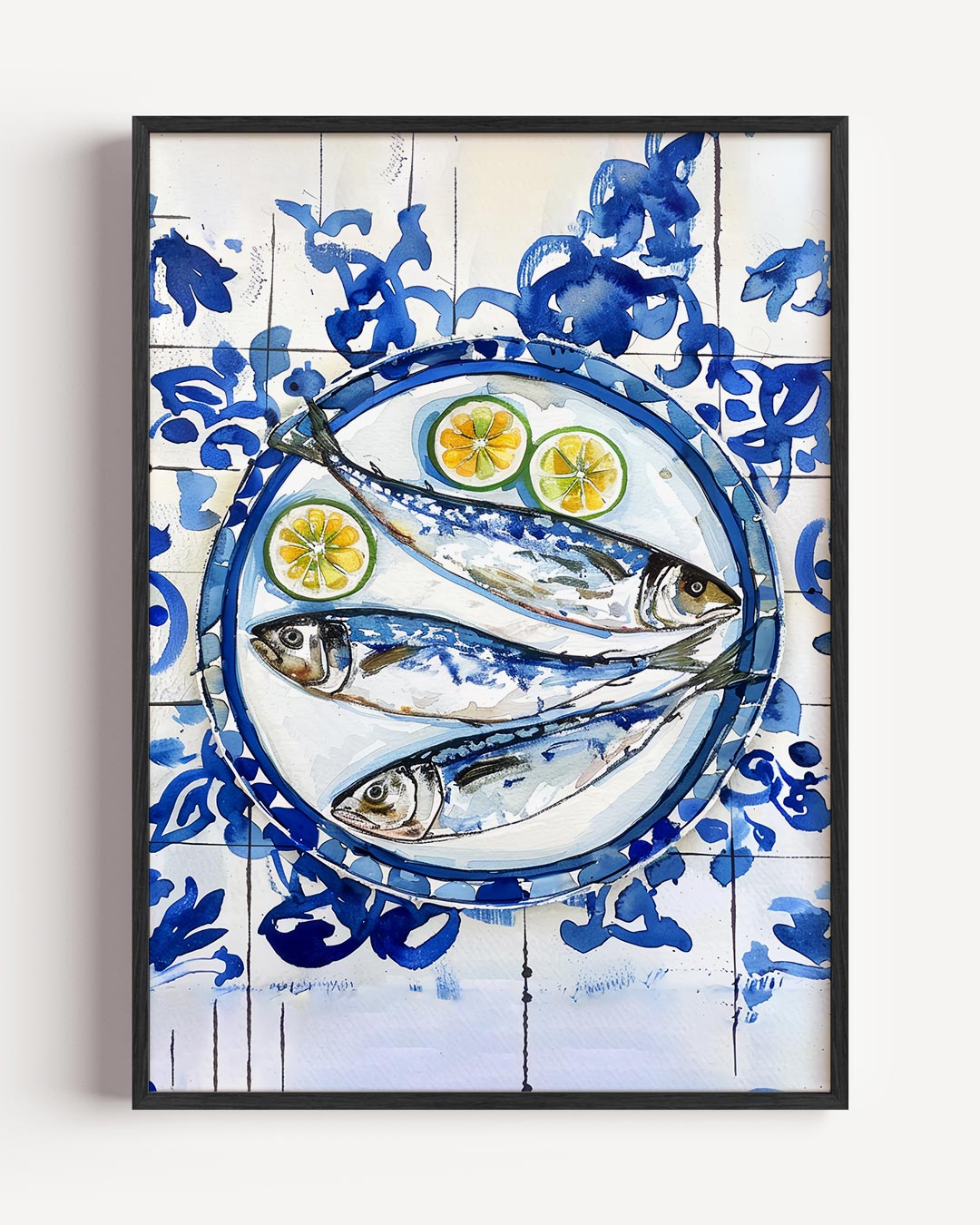 Mediterrane Visschaal – keuken portret poster als wanddecoratie