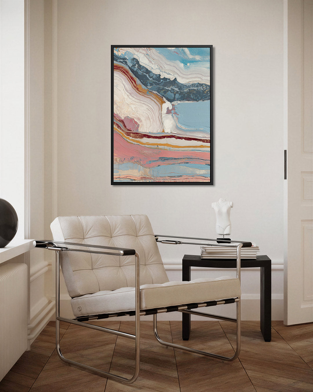 Golvende kleurencompositie – staand wanddecoratie kunstwerk