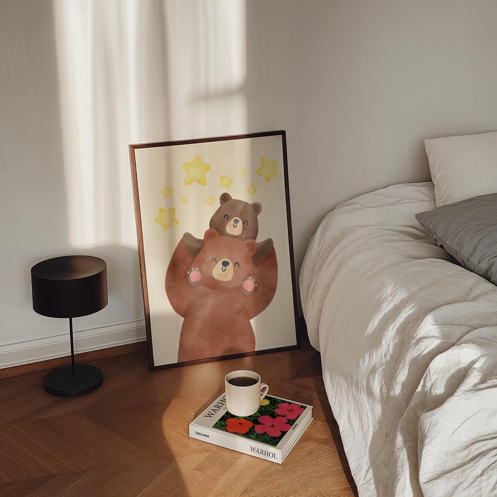 Beren met Sterren – staande kinderkamer wanddecoratie van WallArtistic