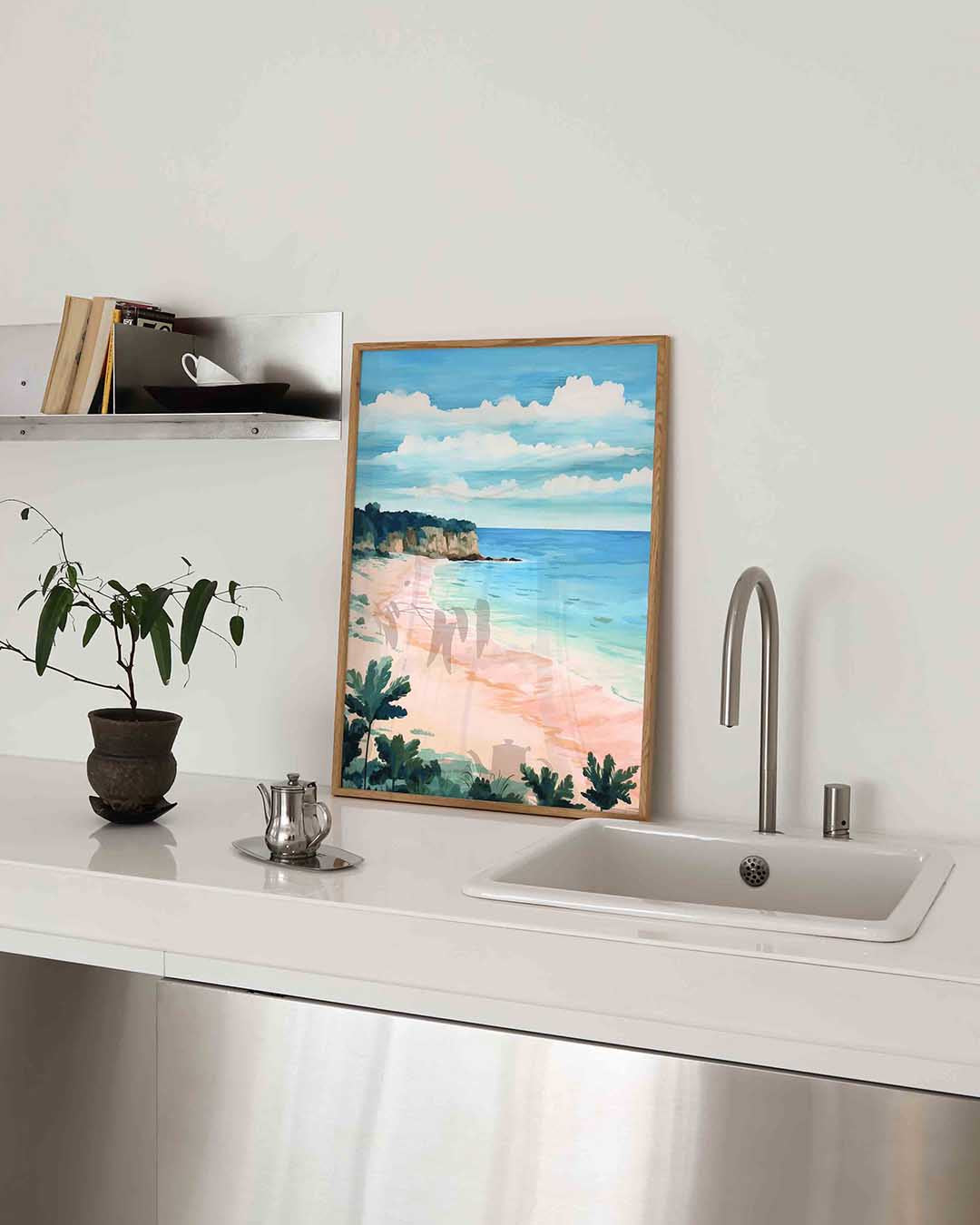 Strand en kliffen – keukenposter in staand formaat