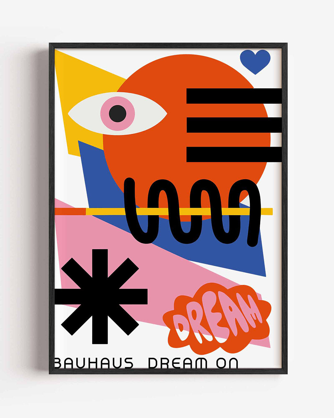 Vormen en kleurvlakken – staande Bauhaus poster als wanddecoratie