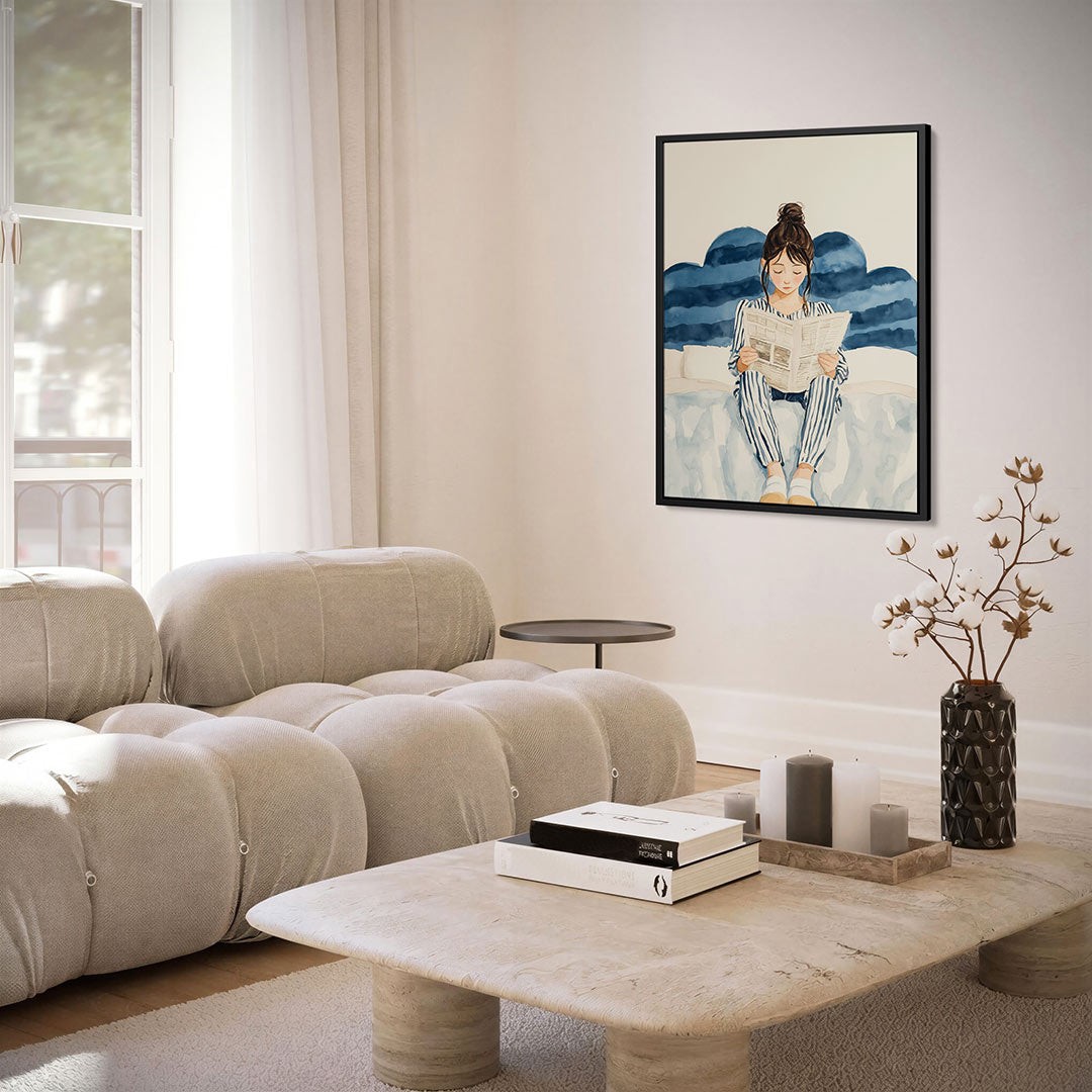 Ontspannen lezen – staand wanddecoratie kunstwerk