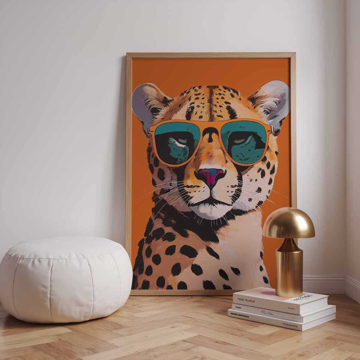 Hippe Cheetah Met Zonnebril – dieren poster in staand formaat